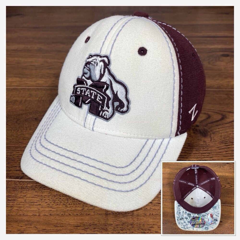 Zephyr Mississippi State Bulldogs Hat Size S Stretch Fit Campus Map Under Visor